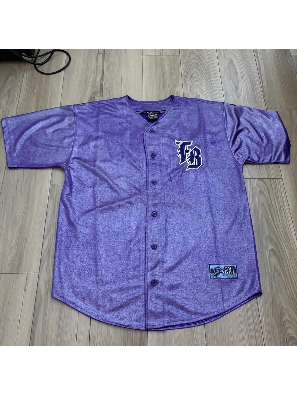 VINTAGE FUBU BUTTON UP BASEBALL JERSEY